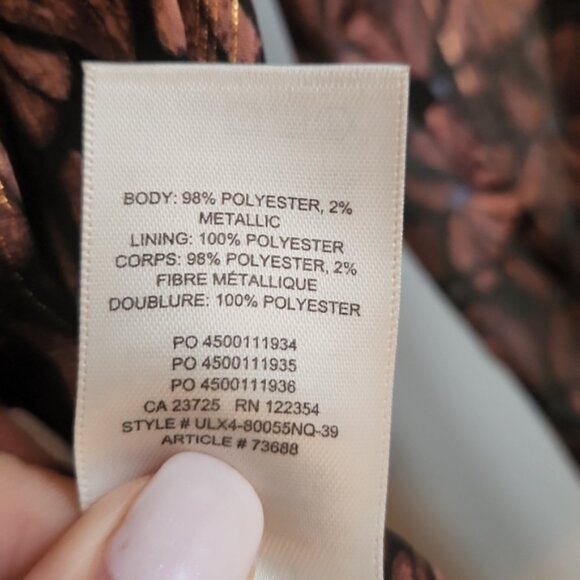 ARITZIA | Wilfred Louise wrap dress metallic  brown ruffle sz S - Picture 6 of 8